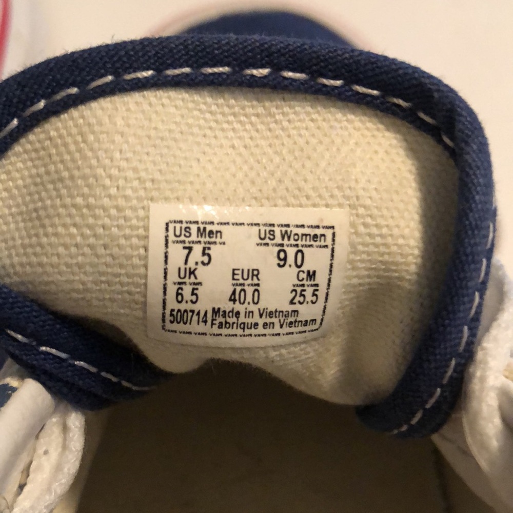 Vans Off The Wall NWOT Blue/White Checker Sneakers - Picture 9 of 9